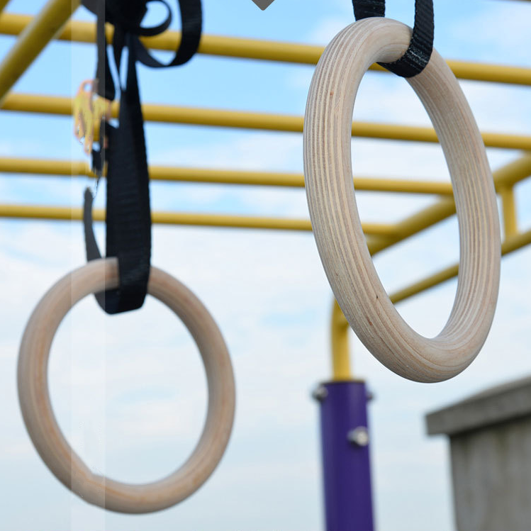 Wood Gymnastics Rings - Birch Wood Hanging Rings