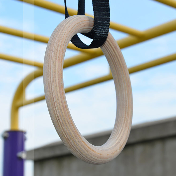Wood Gymnastics Rings - Birch Wood Hanging Rings